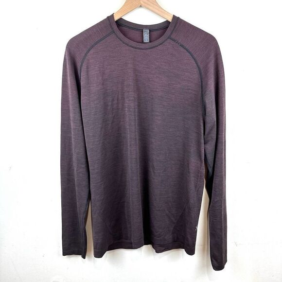 Lululemon Burgundy Get Outside Get Sweaty‎ Long Sleeve Training Shirt Men’s L - Picture 1 of 11